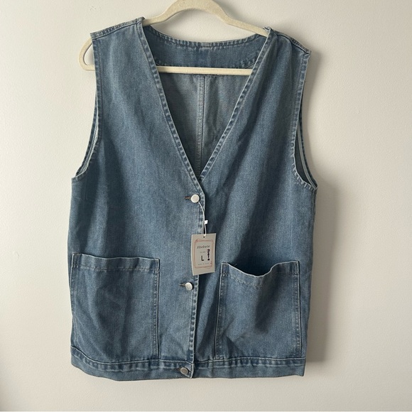 shebote Jackets & Blazers - Denim three button layering vest L